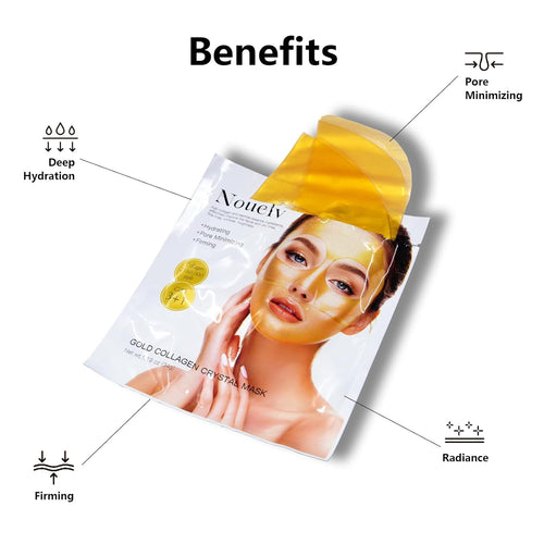 24K Gold Bio Collagen Face Mask, Hydrating Bio Collagen Mask Overnight Collagen Mask Hydrating Collagen Real Deep Mask Skin (34G X2Ea)